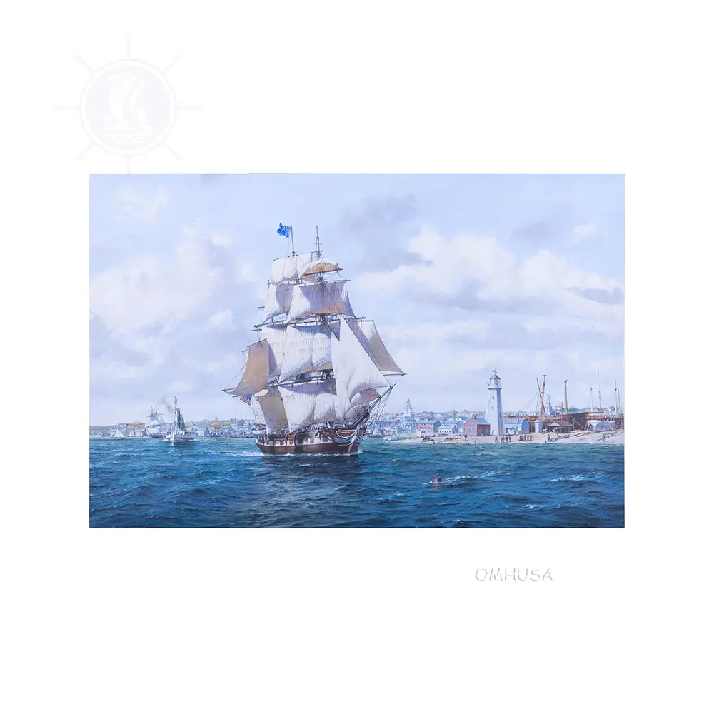 AF06S Whaler 'Lexington' Leaving Nantucket - Canvas Print AF06S - WHALER 'LEXINGTON' LEAVING NANTUCKET - CANVAS PRINT L00.WEBP